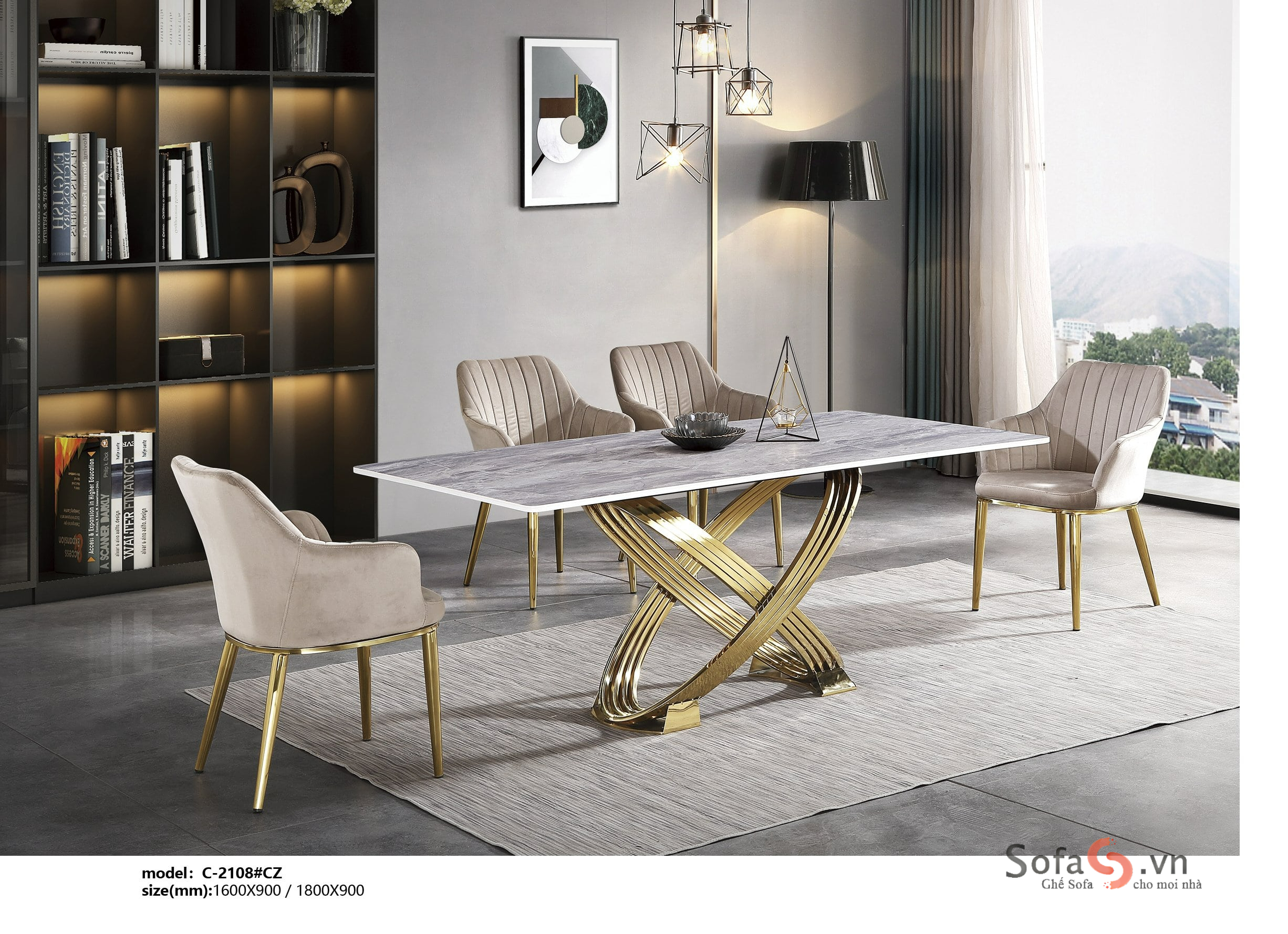 Bộ bàn ăn Luxury C-2108 - Ghế sofa, nội thất cao cấp TBL